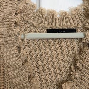 ZAFUL CREAM/TAN CROP SWEATER